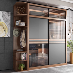 Nordic Sliding Door Wardrobe for Bedroom, Suitable for Small Households, Simple Modern Sliding Door Storage Combination Closet Nordic Sliding Door Wardrobe for Bedroom, Suitable for Small Households, Simple Modern Sliding Door Storage Combination Closet