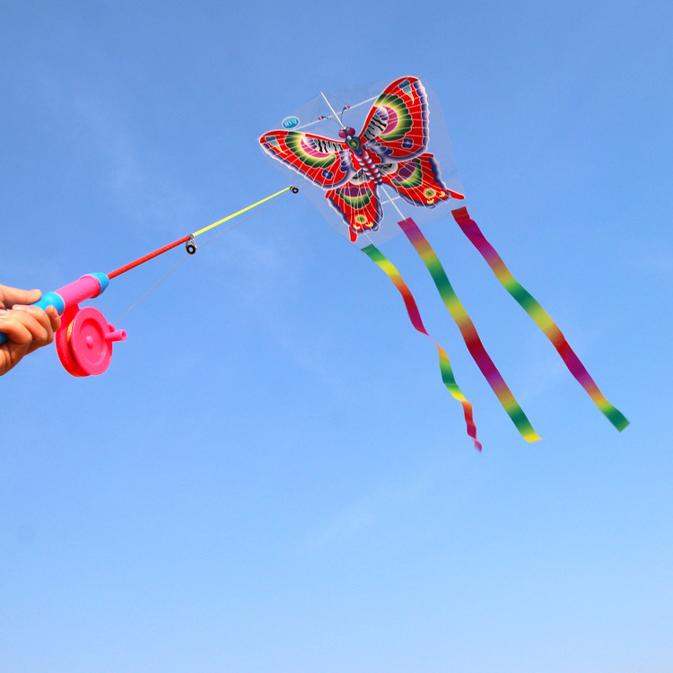 2023 new children's hand-held fishing rod kids kite