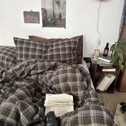 Ins Retro Style Blue and Black Striped Four-Piece Bedding Set Simple Bed Sheet Duvet Cover Student Dormitory Three-Piece Set Washed Cotton Ins Retro Style Blue and Black Striped Four-Piece Bedding Set Simple Bed Sheet Duvet Cover Student Dormitory Three-Piece Set Washed Cotton