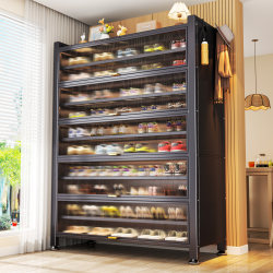 Steel Shoe Cabinet for Home Use, Integrated Against the Wall, Floor-Standing Entryway Cabinet, Large Capacity, Multi-Layer, Popular Storage Shoe Rack Steel Shoe Cabinet for Home Use, Integrated Against the Wall, Floor-Standing Entryway Cabinet, Large Capacity, Multi-Layer, Popular Storage Shoe Rack