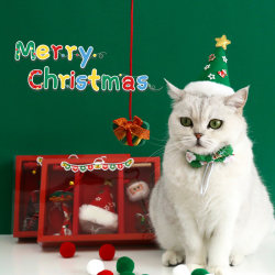 Cat Christmas hat collar tie bib dog accessories clothing accessories dress up pet hat scarf scarf Cat Christmas hat collar tie bib dog accessories clothing accessories dress up pet hat scarf scarf