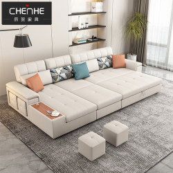 Tech Fabric Sofa Bed, Foldable and Dual-Purpose, Suitable for Small Modern Living Rooms, Straight-Line Chaise Longue with Pull-Out and Push-Pull Bed Function Tech Fabric Sofa Bed, Foldable and Dual-Purpose, Suitable for Small Modern Living Rooms, Straight-Line Chaise Longue with Pull-Out and Push-Pull Bed Function
