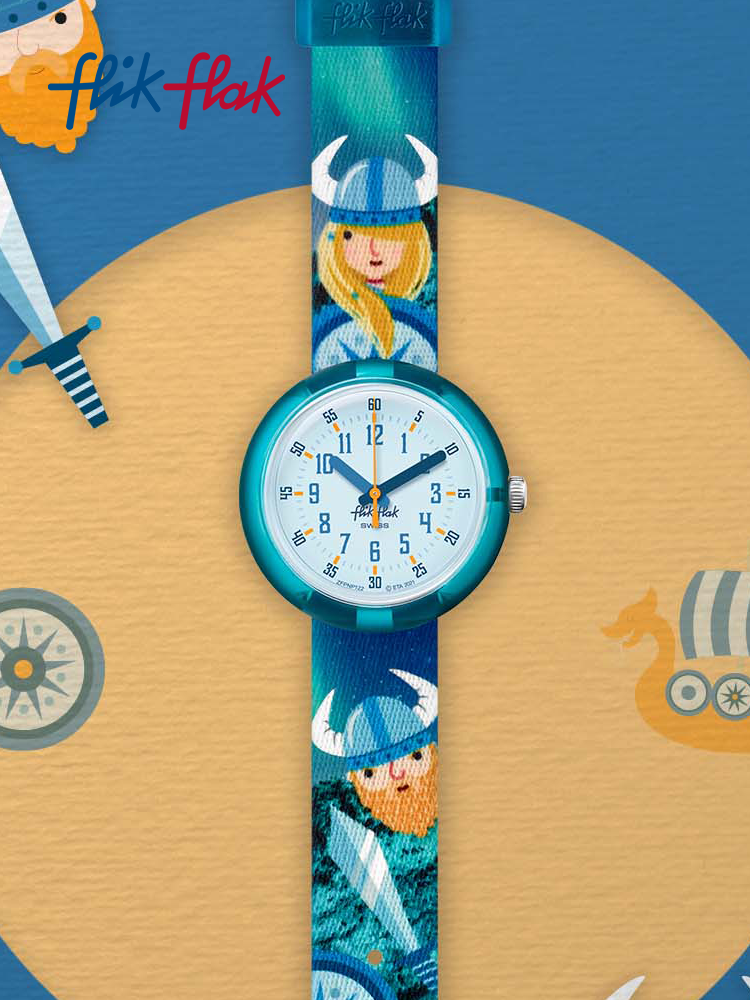 Jam Tangan Anak Flik Flak ZFBnp206 Swiss Quartz Penunjuk Mode