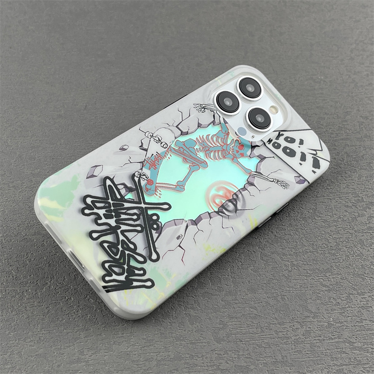 STUSSY Skeleton On Skateboard New 15, 14, 13, 12 iPhone Case