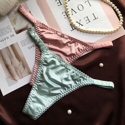 Luxurious glossy European and American style side-strap T-string thong silky nylon sexy low-waist underwear for women Luxurious glossy European and American style side-strap T-string thong silky nylon sexy low-waist underwear for women