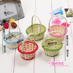 Flower blue woven basket flower girl picnic small flower basket ornaments portable blue handmade rattan woven basket rattan small basket Flower blue woven basket flower girl picnic small flower basket ornaments portable blue handmade rattan woven basket rattan small basket
