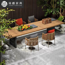 Outdoor Courtyard Table and Chair House Garden Balcony Leisure Chair Outdoor Rattan Chair Hotel Open-Air Restaurant Teak Dining Table and Chair Outdoor Courtyard Table and Chair House Garden Balcony Leisure Chair Outdoor Rattan Chair Hotel Open-Air Restaurant Teak Dining Table and Chair