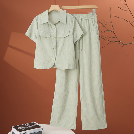 Fashionable casual suit for women's summer thin 2025 new fashionable age-reducing fashionable women's wide-leg pants two-piece set
Fashionable casual suit for women's summer thin 2025 new fashionable age-reducing fashionable women's wide-leg pants two-piece set