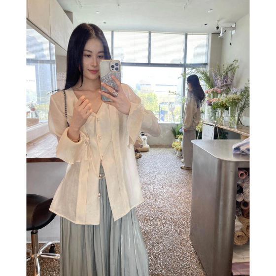 New Chinese Zen style early spring outfits a complete set of super beautiful unique design tops casual wide-leg pants suits New Chinese Zen style early spring outfits a complete set of super beautiful unique design tops casual wide-leg pants suits