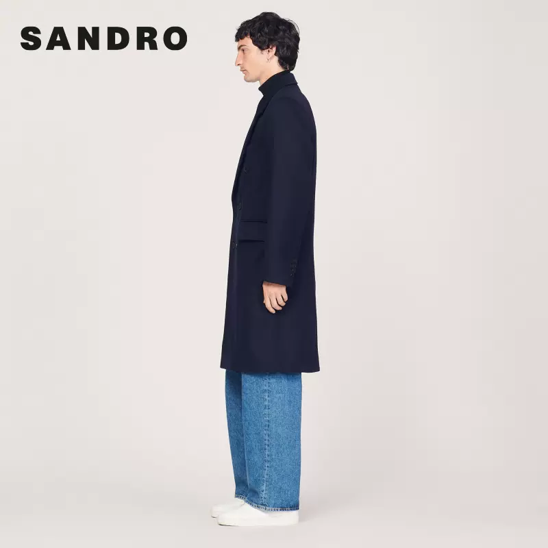 Sandro Men's Wool Coat Shpma00273 French Fashion