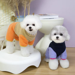 Pet clothes autumn and winter dog plus velvet thickened Teddy Bichon Pomeranian new clothing 2025 lamb four-legged fleece jacket Pet clothes autumn and winter dog plus velvet thickened Teddy Bichon Pomeranian new clothing 2025 lamb four-legged fleece jacket