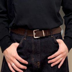 Melard Brown Belt for Men, 2025 New Autumn and Winter Style, Paired with Jeans, Leather Belt for Young Men, Trendy Belt Melard Brown Belt for Men, 2025 New Autumn and Winter Style, Paired with Jeans, Leather Belt for Young Men, Trendy Belt