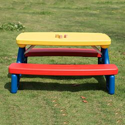 Foldable children's outdoor table and chair with umbrella portable four-person picnic game table furniture kindergarten study desk Foldable children's outdoor table and chair with umbrella portable four-person picnic game table furniture kindergarten study desk