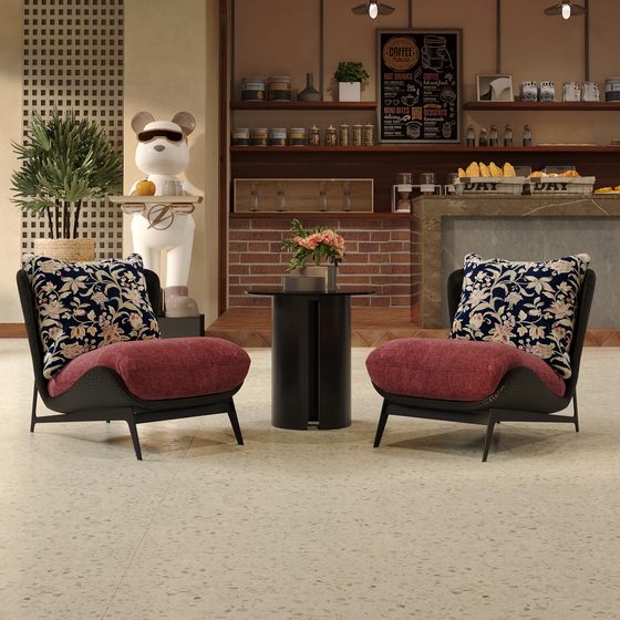 Middle Ages Wasabi style single sofa chair retro designer leisure homestay reception negotiation area one table and two chair combination
Middle Ages Wasabi style single sofa chair retro designer leisure homestay reception negotiation area one table and two chair combination