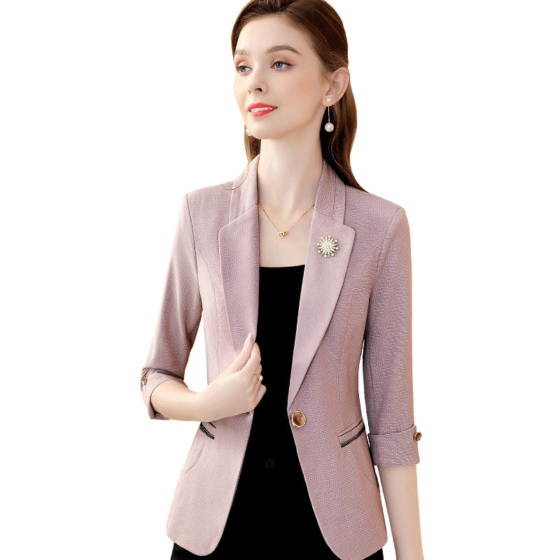 Mingsi temperament pink casual blazer for women in autumn 2025 new fashionable high-end slim small suit Mingsi temperament pink casual blazer for women in autumn 2025 new fashionable high-end slim small suit