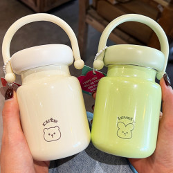 Cute Thermos Cup for Girls 2025 New Model, High-Looking Student Simple Portable Hand-Held Water Cup 304 Stainless Steel Cute Thermos Cup for Girls 2025 New Model, High-Looking Student Simple Portable Hand-Held Water Cup 304 Stainless Steel