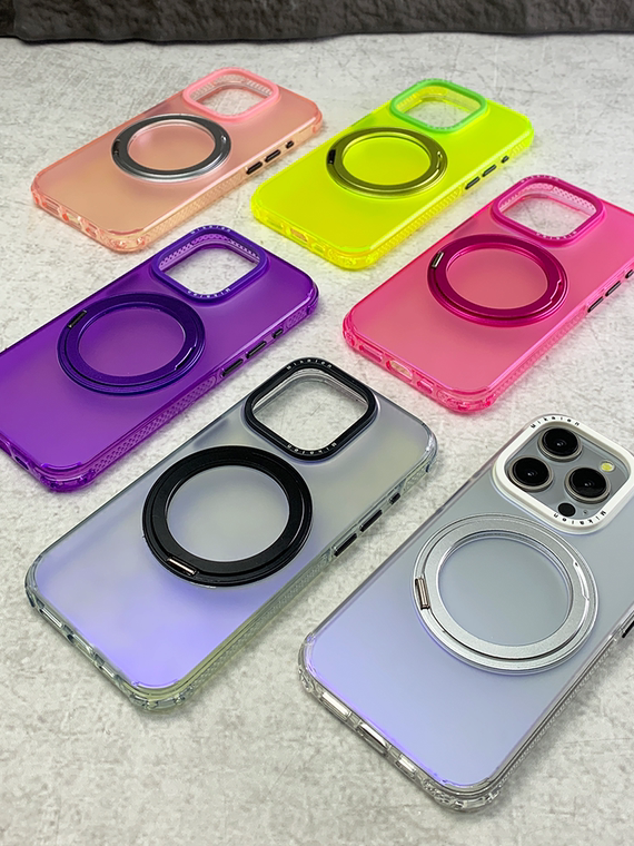Neon Color MagSafe Ring Kickstand 15, 14, 13, 12 iPhone Case