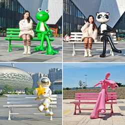 Outdoor Cartoon Animal Seat Sculpture Internet Celebrity Check-In Leisure Park Chair Scenic Spot Photo Fiberglass Bench Ornaments Outdoor Cartoon Animal Seat Sculpture Internet Celebrity Check-In Leisure Park Chair Scenic Spot Photo Fiberglass Bench Ornaments