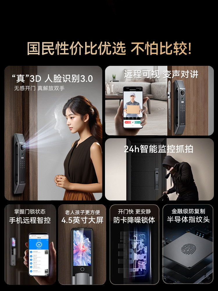 Yin Shuo C08d Smart Lock - Fingerprint, Face Recognition
