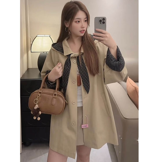 Hat removable windbreaker jacket for women mid-length casual versatile plaid splicing contrasting hooded age-reducing top for women
Hat removable windbreaker jacket for women mid-length casual versatile plaid splicing contrasting hooded age-reducing top for women