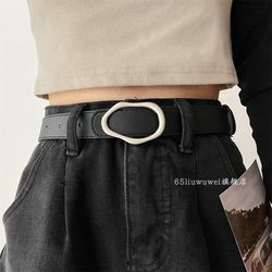 Design-Conscious, Versatile Belt for Women, Suitable for Jeans and Suits, Black New Style, Men's Unique and Simple Decorative Belt Design-Conscious, Versatile Belt for Women, Suitable for Jeans and Suits, Black New Style, Men's Unique and Simple Decorative Belt