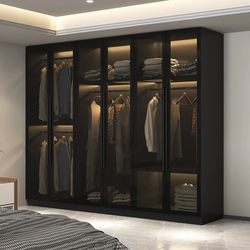 Wardrobe for Home Use in the Bedroom, Simple Modern Light Luxury with Glass Doors, Corner Wardrobe, Walk-In Closet Combination for Small Apartments Wardrobe for Home Use in the Bedroom, Simple Modern Light Luxury with Glass Doors, Corner Wardrobe, Walk-In Closet Combination for Small Apartments