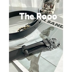 Jennie Celebrity Style Chain Buckle Women's Belt 3.0cm Jeans Belt Leather Buckle Black Silver Buckle Jennie Celebrity Style Chain Buckle Women's Belt 3.0cm Jeans Belt Leather Buckle Black Silver Buckle