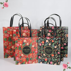 Red Flower Rivet Thickened Tote Bag Cosmetic Packaging Bag Clothing Packing Bag Gift Bag Shopping Paper Bag Red Flower Rivet Thickened Tote Bag Cosmetic Packaging Bag Clothing Packing Bag Gift Bag Shopping Paper Bag