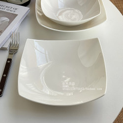 Anmu Liangpin Export Order Nordic Minimalist ins Style High-End Pure White Ceramic Dining Home Square Plate Anmu Liangpin Export Order Nordic Minimalist ins Style High-End Pure White Ceramic Dining Home Square Plate
