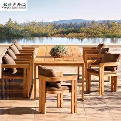 Outdoor Teak Tables and Chairs, Courtyard Villa Leisure Furniture, Outdoor Open-Air Waterproof and Sun-Proof Hotel Anti-Corrosion Solid Wood Tables and Chairs Outdoor Teak Tables and Chairs, Courtyard Villa Leisure Furniture, Outdoor Open-Air Waterproof and Sun-Proof Hotel Anti-Corrosion Solid Wood Tables and Chairs