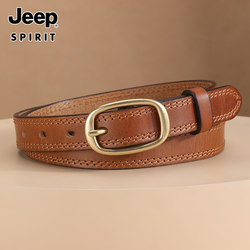 Jeep Handmade Copper Buckle Jeans Versatile Belt for Women Hong Kong Style First Layer Cowhide Pin Buckle Genuine Leather Belt Casual Jeep Handmade Copper Buckle Jeans Versatile Belt for Women Hong Kong Style First Layer Cowhide Pin Buckle Genuine Leather Belt Casual