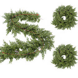 Cross-Border Artificial Green Plants, Christmas High-End Soft Rubber Feel Pe Material Artificial Pine Needles, Hotel Decoration Pine and Cypress Vines Cross-Border Artificial Green Plants, Christmas High-End Soft Rubber Feel Pe Material Artificial Pine Needles, Hotel Decoration Pine and Cypress Vines