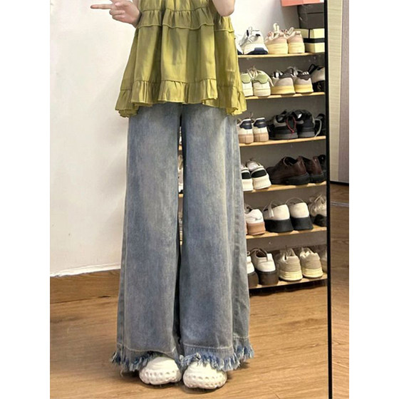 300*0.5kg large size women's American tassel jeans for women in autumn new light color loose slimming wide-leg pants trendy
300*0.5kg large size women's American tassel jeans for women in autumn new light color loose slimming wide-leg pants trendy