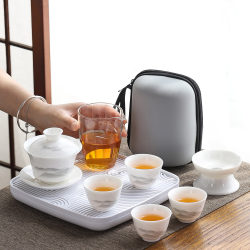 Jade Porcelain Outdoor Travel Kung Fu Tea Set Small Set for Home Camping Portable Floating Lid Bowl Tea Cup Travel Jade Porcelain Outdoor Travel Kung Fu Tea Set Small Set for Home Camping Portable Floating Lid Bowl Tea Cup Travel