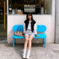 Korean Style ins Park Chair Backrest Bench Outdoor Balcony Milk Tea Shop Coffee Shop Sun Protection Waterproof Rest Area Seat Korean Style ins Park Chair Backrest Bench Outdoor Balcony Milk Tea Shop Coffee Shop Sun Protection Waterproof Rest Area Seat