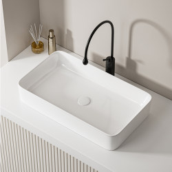 Modern Simple Countertop Basin Square Wash Basin Single Basin Balcony Ceramic Wash Basin Household Small Size Wash Basin Modern Simple Countertop Basin Square Wash Basin Single Basin Balcony Ceramic Wash Basin Household Small Size Wash Basin