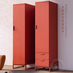 Chinese-Style Steel Small Apartment Wardrobe for Home Bedroom, Narrow Door Closet, Storage Rack, Formaldehyde-Free Modular Storage Cabinet Chinese-Style Steel Small Apartment Wardrobe for Home Bedroom, Narrow Door Closet, Storage Rack, Formaldehyde-Free Modular Storage Cabinet