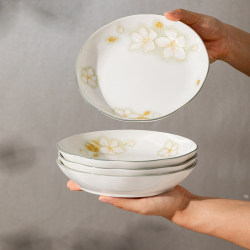 Plate, Household Dish Plate, New Creative Underglaze Color Dinner Plate, Deep Plate, Tableware, High-Grade Ceramic Breakfast Plate, Bowl and Plate Set Plate, Household Dish Plate, New Creative Underglaze Color Dinner Plate, Deep Plate, Tableware, High-Grade Ceramic Breakfast Plate, Bowl and Plate Set