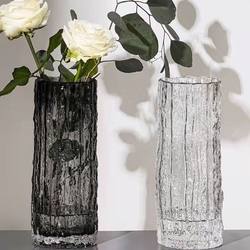 Large Vase with Glacier Design, Glass Vase with a Light Luxury and High-End Feel, Decorative Piece for Living Room, Suitable for Hydroponic Bamboo and Flower Arrangements Large Vase with Glacier Design, Glass Vase with a Light Luxury and High-End Feel, Decorative Piece for Living Room, Suitable for Hydroponic Bamboo and Flower Arrangements