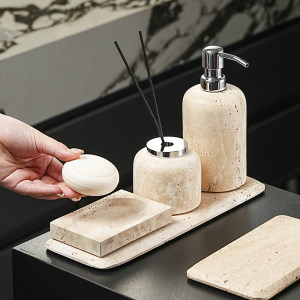 Medieval style natural yellow travertine bathroom home aromatherapy ornaments bathroom supplies kit washbasin hand sanitizer bottle 
Medieval style natural yellow travertine bathroom home aromatherapy ornaments bathroom supplies kit washbasin hand sanitizer bottle