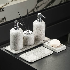 Light luxury style marble bathroom high-value aromatherapy soap box bathroom hand soap bottle storage supplies toiletry set 
Light luxury style marble bathroom high-value aromatherapy soap box bathroom hand soap bottle storage supplies toiletry set