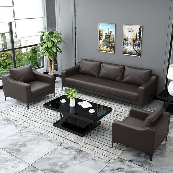 Office sofa office coffee table group simple and modern set meeting customer business reception three -person furniture Office sofa office coffee table group simple and modern set meeting customer business reception three -person furniture