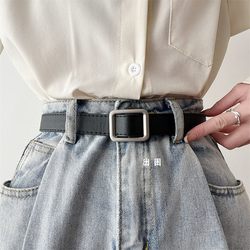 Stylish and Versatile Women's Belt, No-Punch Buckle, Decorative Thin New Belt for Women, Suitable for Jeans, Black Stylish and Versatile Women's Belt, No-Punch Buckle, Decorative Thin New Belt for Women, Suitable for Jeans, Black