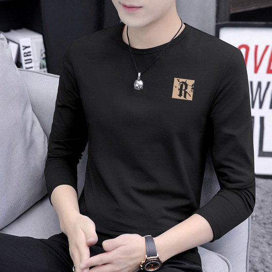 Pure cotton long-sleeved T-shirt for men's spring and autumn new trendy versatile base shirt top casual round neck inner t-shirt
Pure cotton long-sleeved T-shirt for men's spring and autumn new trendy versatile base shirt top casual round neck inner t-shirt