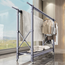 Foldable Floor-Standing Clothes Drying Rack for Indoor Use, Balcony, Bedroom, Quilt Drying Rack, Adjustable Clothes Drying Rack, Courtyard Clothes Drying Pole Foldable Floor-Standing Clothes Drying Rack for Indoor Use, Balcony, Bedroom, Quilt Drying Rack, Adjustable Clothes Drying Rack, Courtyard Clothes Drying Pole