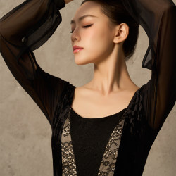 Ballet Practice Clothes, Gymnastics Clothes, Women's Adult Long-Sleeved Aerial Yoga Body Suits, Girls' Black Dance Clothes Ballet Practice Clothes, Gymnastics Clothes, Women's Adult Long-Sleeved Aerial Yoga Body Suits, Girls' Black Dance Clothes