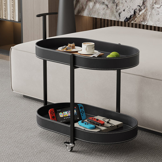 Middle -aged wind saddle leather small cart sofa sofa side of the living room home mobile with wheel coffee table food snacks
Middle -aged wind saddle leather small cart sofa sofa side of the living room home mobile with wheel coffee table food snacks