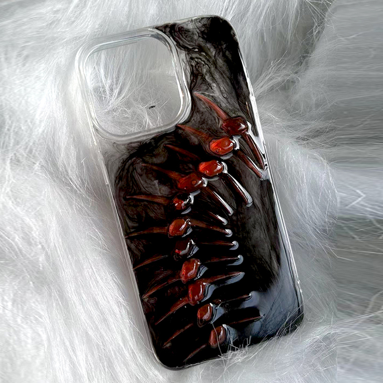 Red Fish Bone Skeleton Spine New Handmade 3D 15, 14, 13, 12 iPhone Case