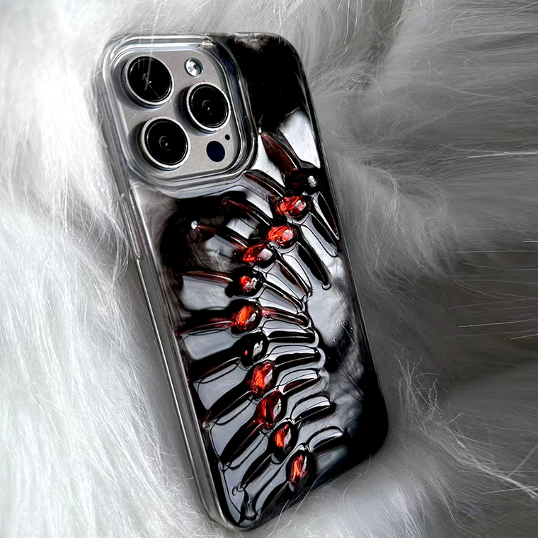 Red Fish Bone Skeleton Spine New Handmade 3D 15, 14, 13, 12 iPhone Case