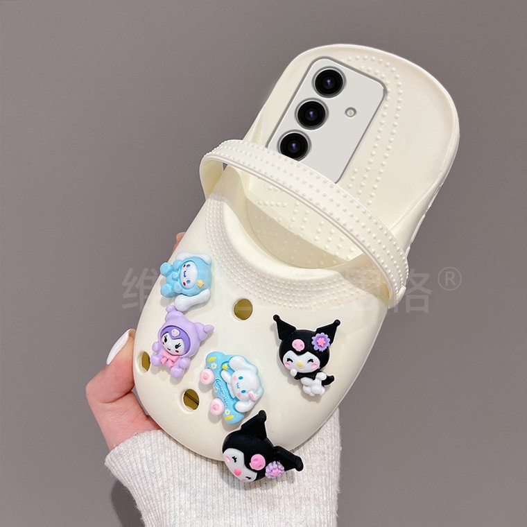 Croc With Jibbitz Girls Funny Cartoon 3D Silicone TPU S24, S24 Plus, S24 Ultra, S23, S23 Plus, S23 Ultra Samsung Phone Case
